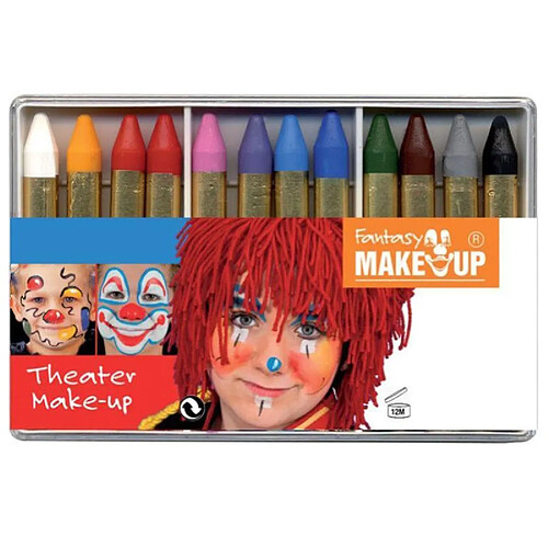 PartyPro 12 crayons gras de maquillage, coloris assortis