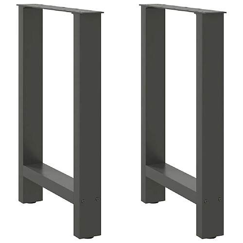 vidaXL Pieds de table basse anthracite 2 pcs 60x(72-73) cm acier