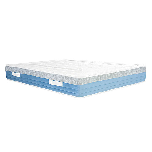 Visiodirect Matelas SENA 140x200 cm à ressorts ensachés, mousse mémoire de forme, indépendance du couchage, épaisseur 27cm