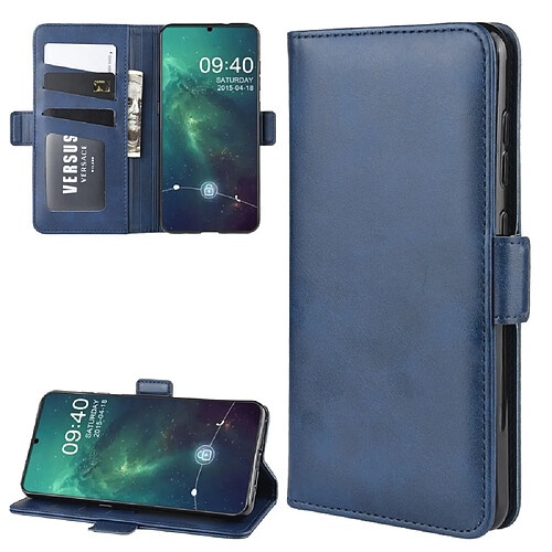 Wewoo Housse Coque Pour Nokia 6.2 Double boucle Crazy Horse Business Holster de téléphone portable avec fonction de support de portefeuille de carte Bleu