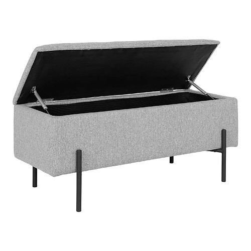 Mes Banc de rangement 95x36,5x46 cm en tissu gris clair