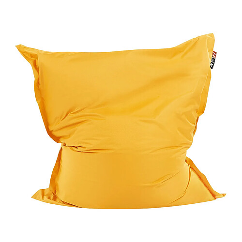 Beliani Pouf géant Jaune FUZZY