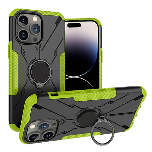 Coque en TPU anti-chocs avec béquille pour votre iPhone 14 Pro Max - vert