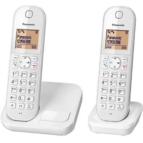 Téléphone sans fil duo dect blanc - kxtgc412frw - PANASONIC