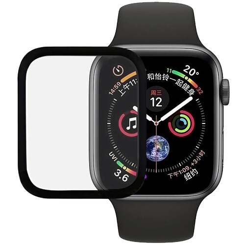 Wewoo Film de verre trempé plein écran 9H 3D pour Apple Watch série 4 44 mm (noir)