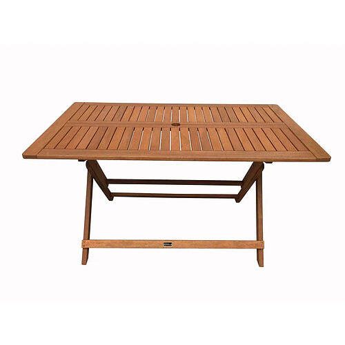 Habitat Et Jardin Table pliante bois exotique Hong Kong - Maple - 135 x 80 cm - Marron clair