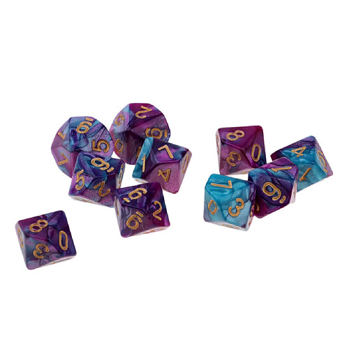 10x dés de jeu 16 dés 16mm dés pour jeux de société / enseignement des mathématiques violet et bleu