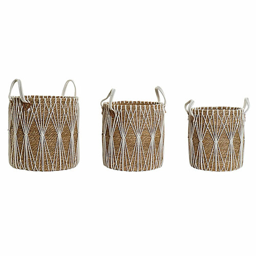 Set de basket DKD Home Decor Coton Fibre Boho (3 pcs)