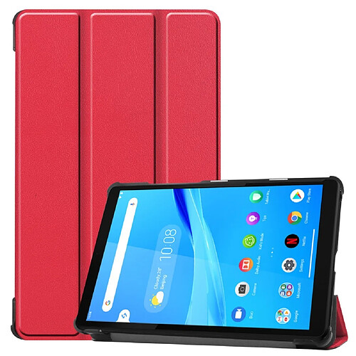 Etui en PU avec support tri-pliure rouge pour votre Lenovo Tab M8 TB-8505X