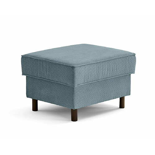 Lisa Design Jake - pouf en velours côtelé - pieds bois foncé