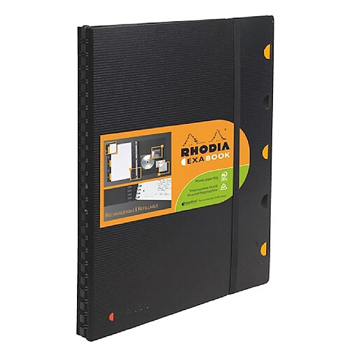 Cahier spirales Rhodia Exabook rechargeable A5 perforé petits carreaux 160 pages