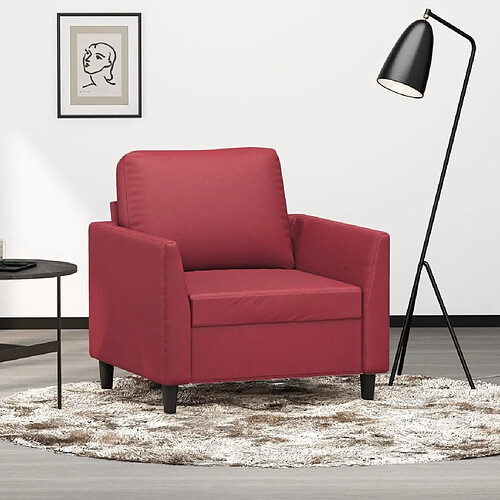 Maison Chic Fauteuil relax,Chaise pour salon Rouge bordeaux 60 cm Similicuir -MN13128