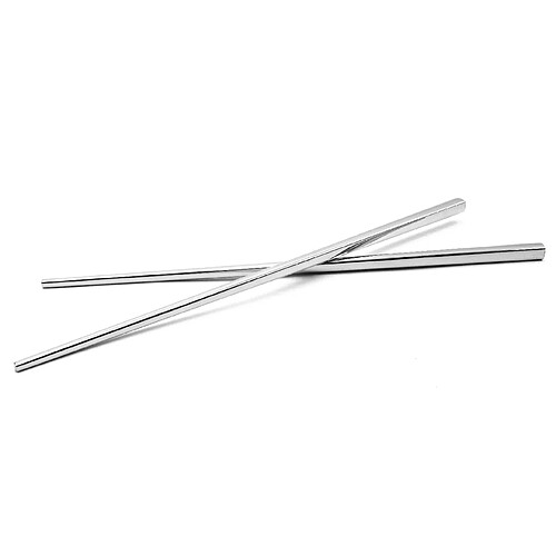 vhbw 1x paire de baguettes chopsticks en acier inoxydable - argent