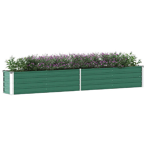 vidaXL Lit surélevé de jardin Acier galvanisé 320x40x45 cm Vert