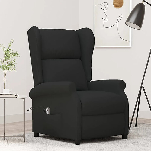 vidaXL Fauteuil inclinable à oreilles noir