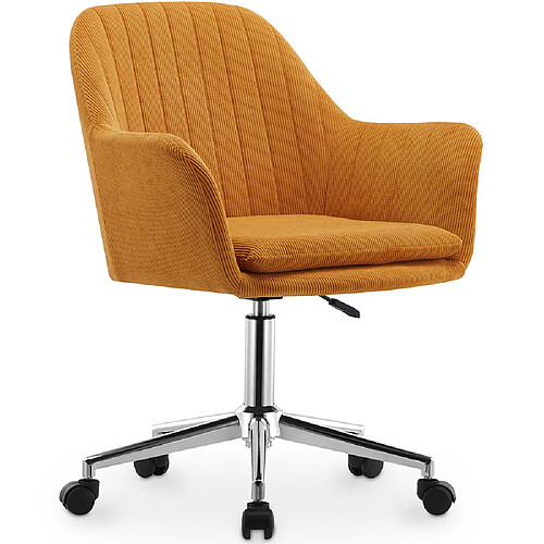 ICONIK INTERIOR Chaise de bureau pivotante avec accoudoirs - Lumby Orange