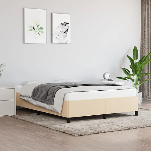 vidaXL Cadre de lit sans matelas crème 140x200 cm tissu