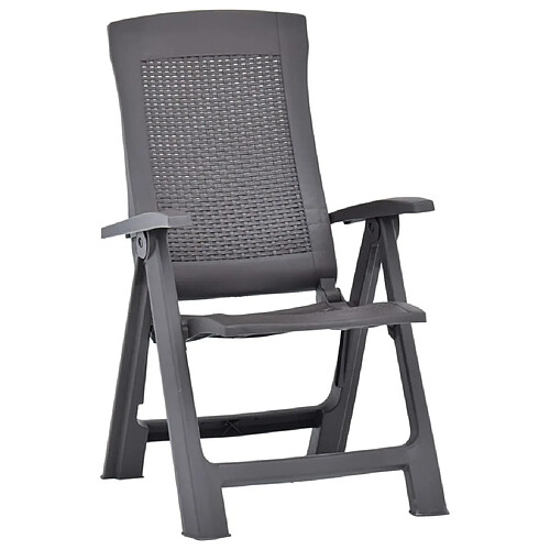 Maison Chic Lot de 2 Chaises inclinables de jardin - Fauteuil d'extérieur Plastique Moka -MN24196