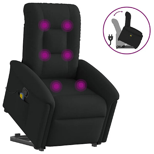 vidaXL Fauteuil de massage inclinable Noir Tissu