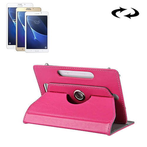 Wewoo Housse Étui Magenta pour Samsung Galaxy Tab A 7.0 2016 / T280 et onglet 4 7.0 / T230 Q T2558, Colorfly G708, Asus ZenPad 7.0 Z370CG, Huawei MediaPad T1 7.0 / T1-701u 7 pouces comprimés en cuir Crazy Horse Texture 360 degrés Rotation de protection Shell av