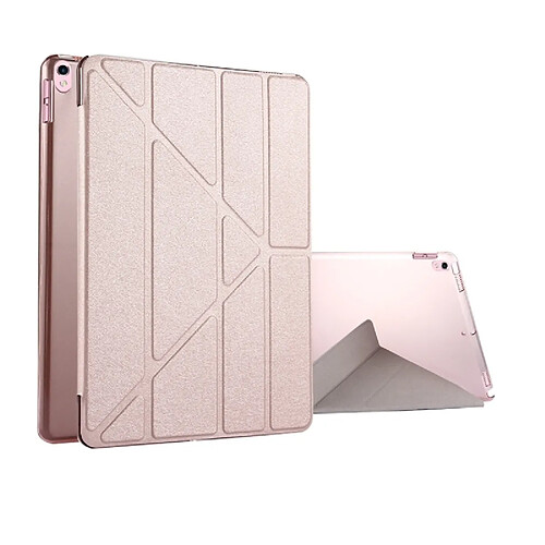 Wewoo Coque or rose pour iPad Pro 10.5 pouces Silk Texture Horizontal déformation flip étui en cuir avec 4 pliage titulaire et sommeil / réveil