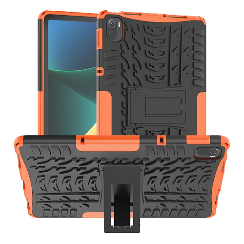 Coque en TPU robuste, anti-rayures, avec béquille orange pour votre Xiaomi Pad 5/Pad 5 Pro