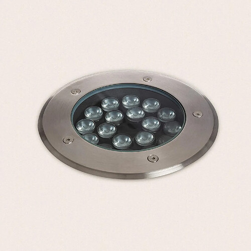 Ledkia Spot LED Extérieur 18W Solid Encastré au Sol Inox Blanc chaud 3000K