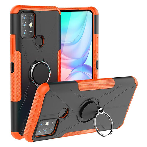 Coque en TPU antichoc, anti-rayures avec béquille pour votre Infinix Hot 10 - orange