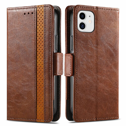 Etui en PU CASENEO avec support marron foncé pour votre iPhone 12 mini 5.4 pouces