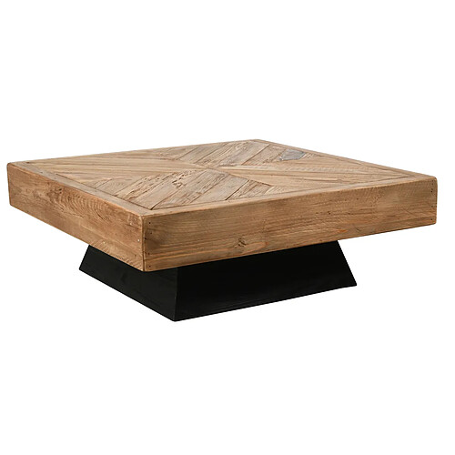 Aubry Gaspard Table basse carrée en pin recyclé.