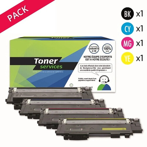 TONER SERVICES Compatible Samsung CLT-P406 Pack de 4 toners Noir et couleurs SU392A