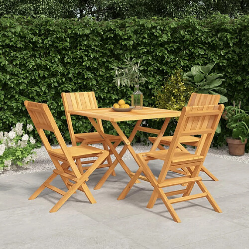 Salle à dîner de jardin 5 pcs,Table et chaise à manger Bois de teck massif -MN31534