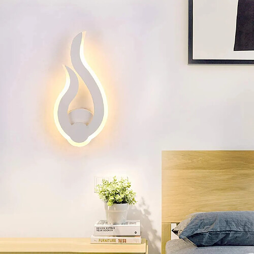 Universal 9W LED applique moderne 3000-3500K blanc chaud intérieur flamme lumineuse applique chambre salon couloir art déco (blanc chaud)