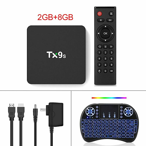 Tx9S Media Player Abs Material Android Smart Network Tv Box Avec Télécommande 2 8G_European Standard Clavier I8