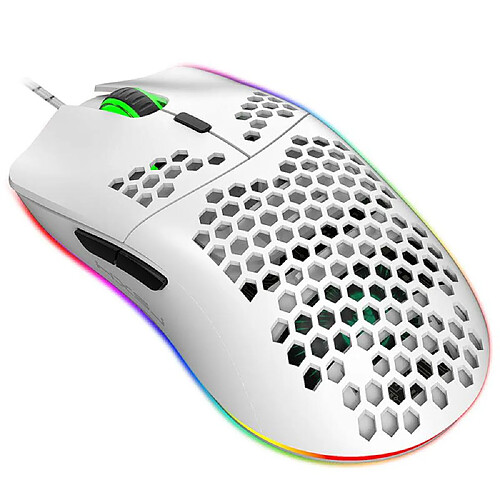 Universal Souris gaming HXSJ J900 Souris programmable éclairée RGB avec six coquillages DPI réglables en nid d'abeille pour ordinateur de bureau