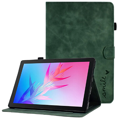 Etui en PU avec support pour Huawei Enjoy Tablet 2/MatePad T 10 9.7 pouces/T 10S 10.1 pouces/Honor Pad 6 10.1-pouces/Pad X6 9.7 pouces - vert