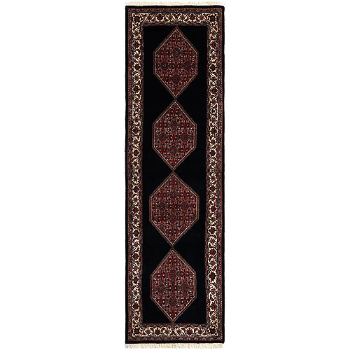 Vidal Tapis de couloir en laine 232x75 noir Bidjar