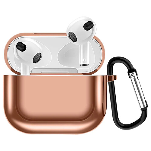 Coque en TPU antichoc avec porte-clés or rose pour votre Apple Airpods 3