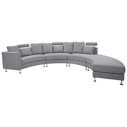 Beliani Canapé circulaire modulable en tissu gris clair 8 places ROTUNDE