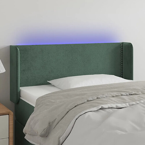 vidaXL Tête de lit à LED Vert foncé 83x16x78/88 cm Velours