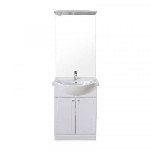 Dansmamaison Meuble de salle de bain 3en1 2 portes 60 cm Blanc - KUOGA