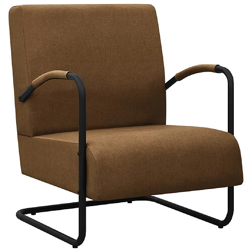 vidaXL Fauteuil marron tissu