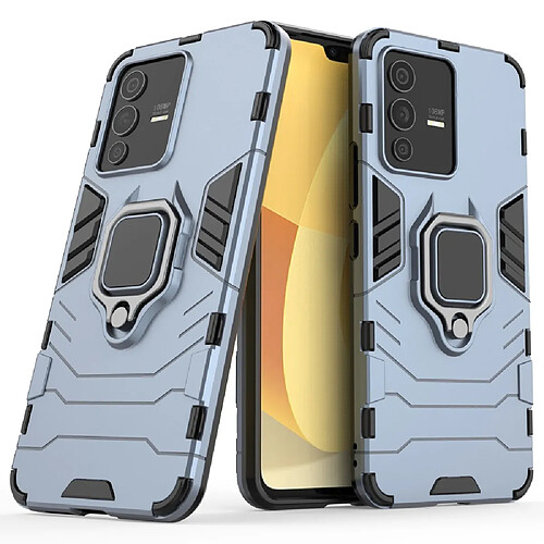 Coque en TPU antichoc, flexible avec béquille, bleu pour votre Vivo S12