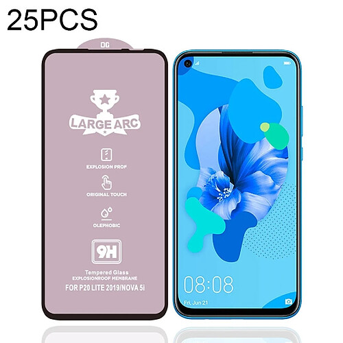 Wewoo Film de verre trempé Pour Huawei P20 Lite 2019 25 PCS 9H HD de plein écran à haute alumine