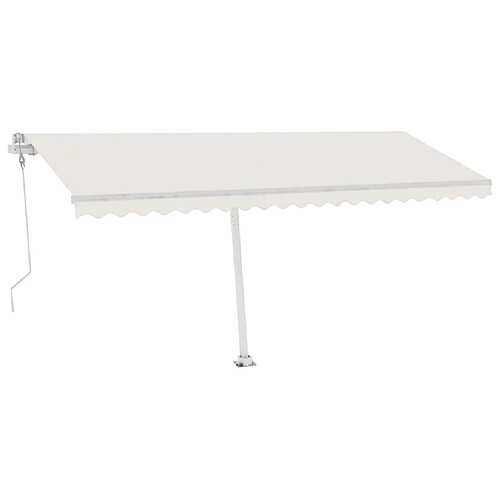 Maison Chic Auvent automatique | Store banne extérieur | Marquise avec capteur de vent et LED 500x350 cm Crème -MN54058