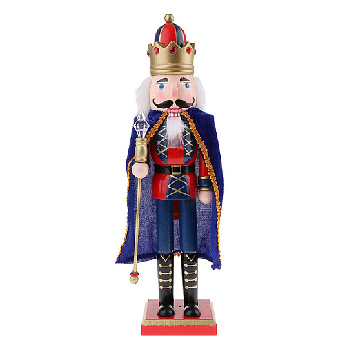 38cm figurine casse-noisette en bois marionnette ornement de noël décor roi manteau