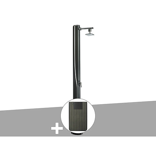 Douche solaire 25 L Solaris Luxe + Plancher solaire Anthracite - Ubbink