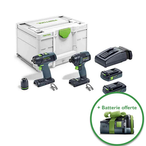 FESTOOL Visseuse à chocs 18V 3.1Ah TID 18 C 3,1-Plus - 576485