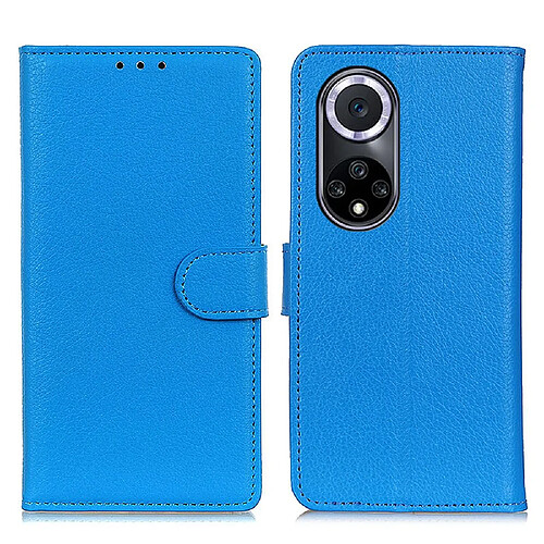 Etui en PU texture litchi, anti-rayures, antichoc avec support bleu pour votre Honor 50