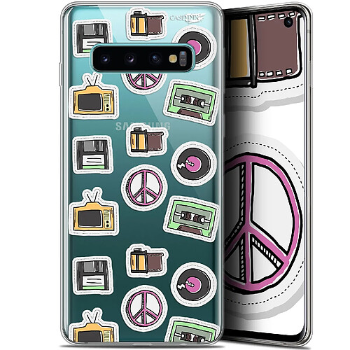 Caseink Coque arrière Samsung Galaxy S10 (6.1 ) Gel HD [ Nouvelle Collection - Souple - Antichoc - Imprimé en France] Vintage Stickers